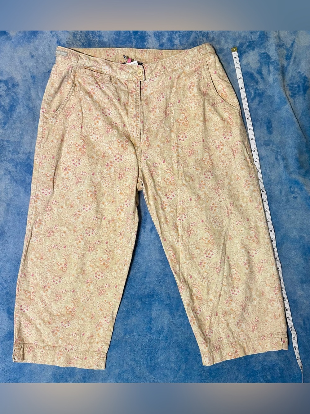 Vintage Woolrich Linen Cotten Blend Paisley Insect Repellent Capris
